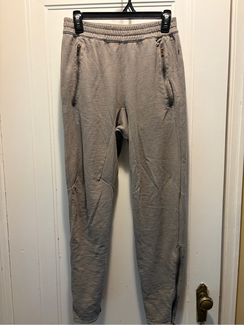 adidas Men's Gray Tapered Zip-Cuff Joggers